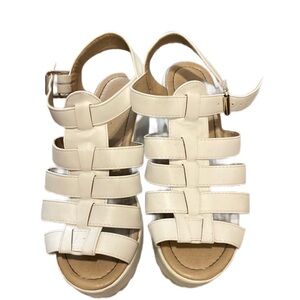 Koi footwear white wedge sandals size 7 European fits an 8.5-9
